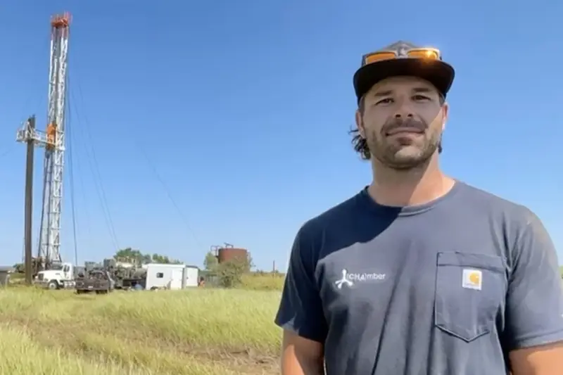 Chris Logan at a well site